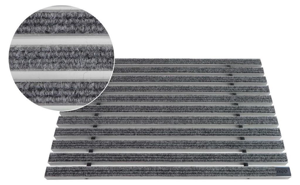 ACO Eingangsmatte Vario 22mm, Rips Hellgrau, 100x50cm Produktbild 