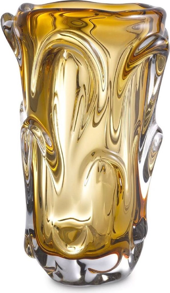 Casa Padrino Luxus Glas Vase Gelb Ø 20 x H. 31 cm - Moderne Produktbild 