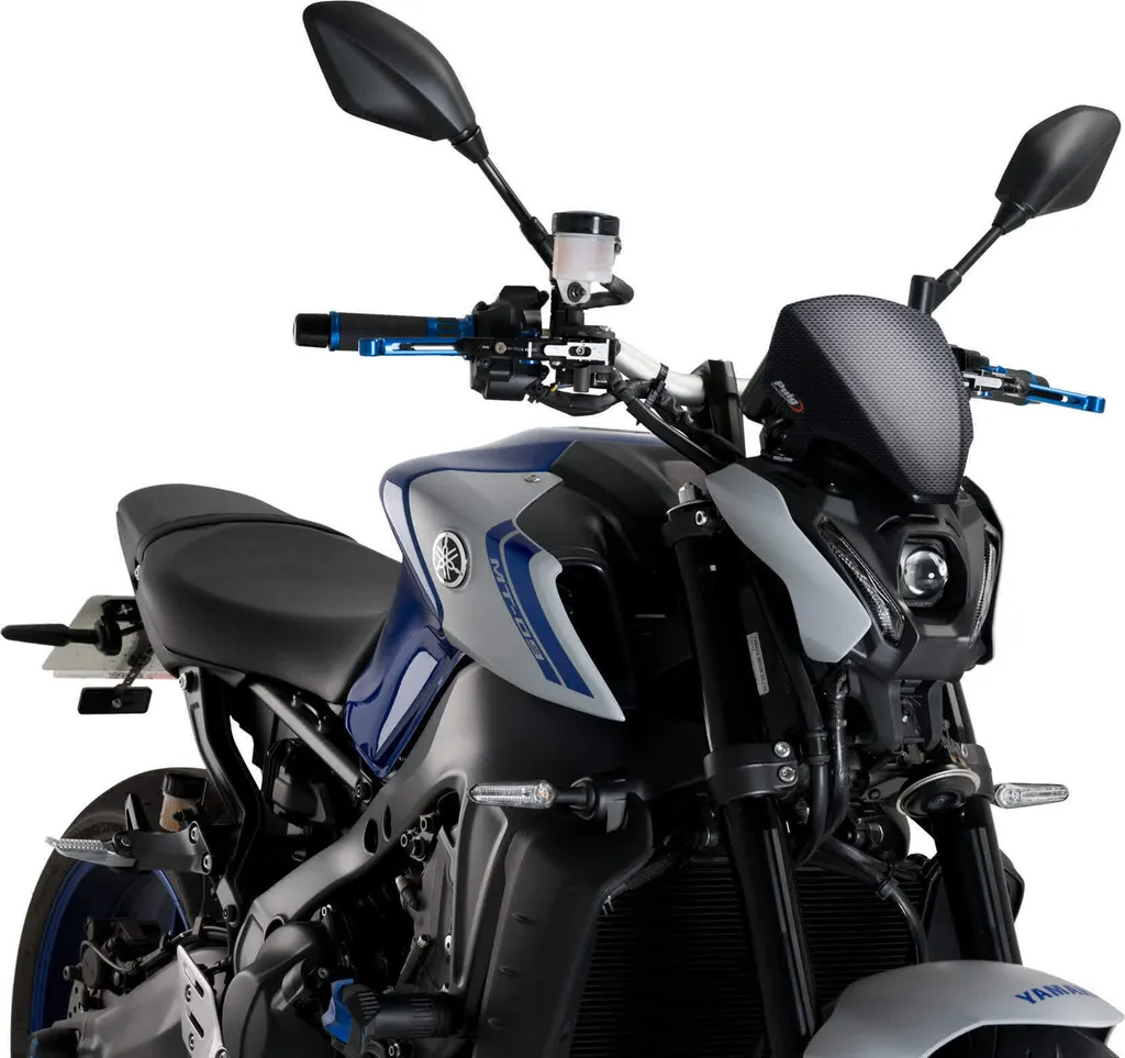 Saut de vent Puig look carbone homologué ABE pour moto Yamaha