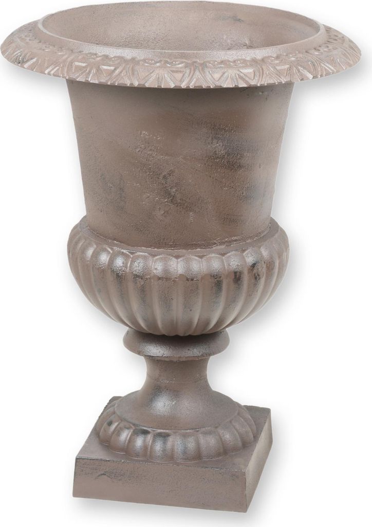 Amphore Gusseisen braun Pflanztopf 67cm hoch Replikat Retro Design Dekoration