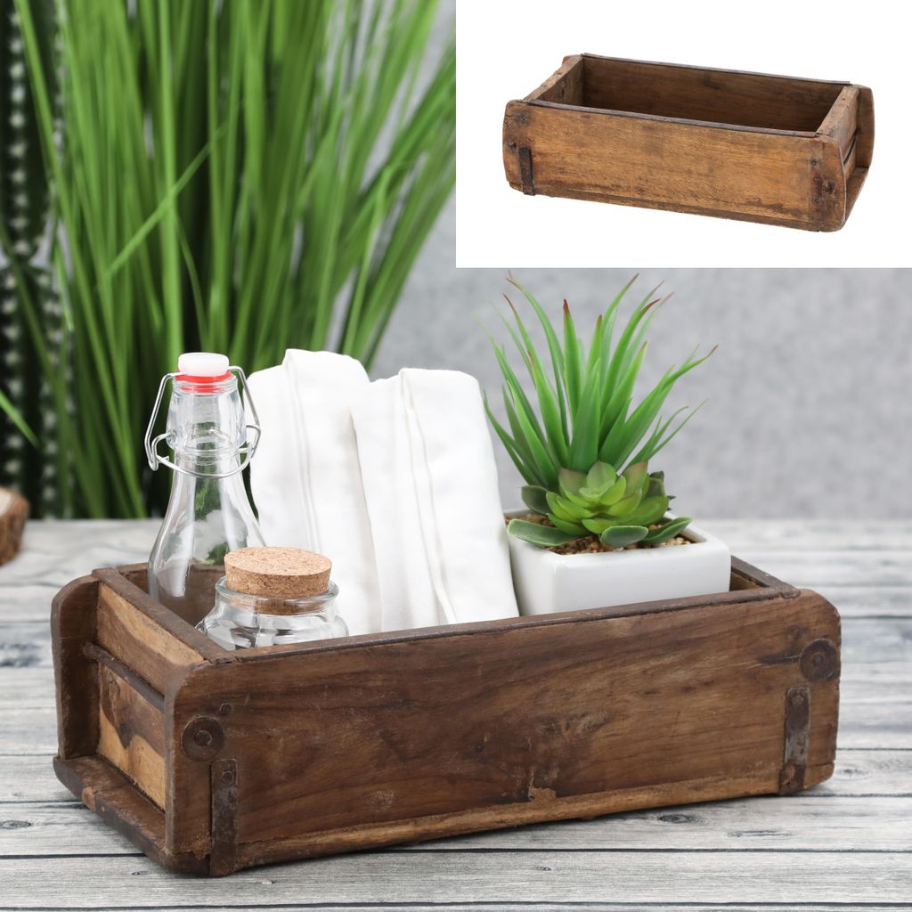 Holzkiste Ziegelform Buche Altholz Aufbewahrungsbox Produktbild 
