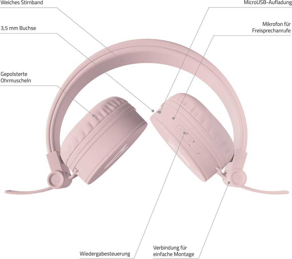 LAMAX Kopfhörer Blaze2 mit Bluetooth 5.0 pink one size Produktbild 