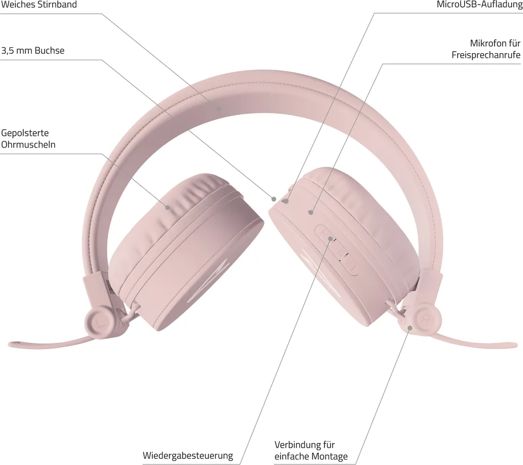 Casque Bluetooth LAMAX Blaze2 Rose sans douleur aux oreilles