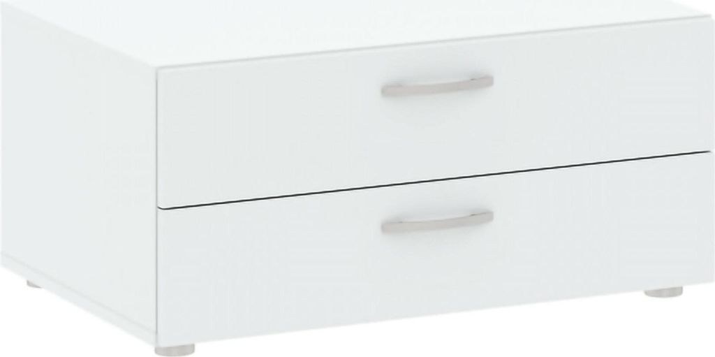 Kommode Piatto, Mehrzweckkommode, Schlafzimmerkommode, Schrank mit Schubladen, 74x52 h35 cm, Weiß