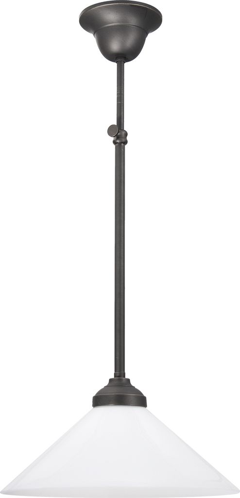 Deckenleuchte Messing massiv Glas D: 29 cm rund in Bronze dunkel matt Weiß E27 Rustikal