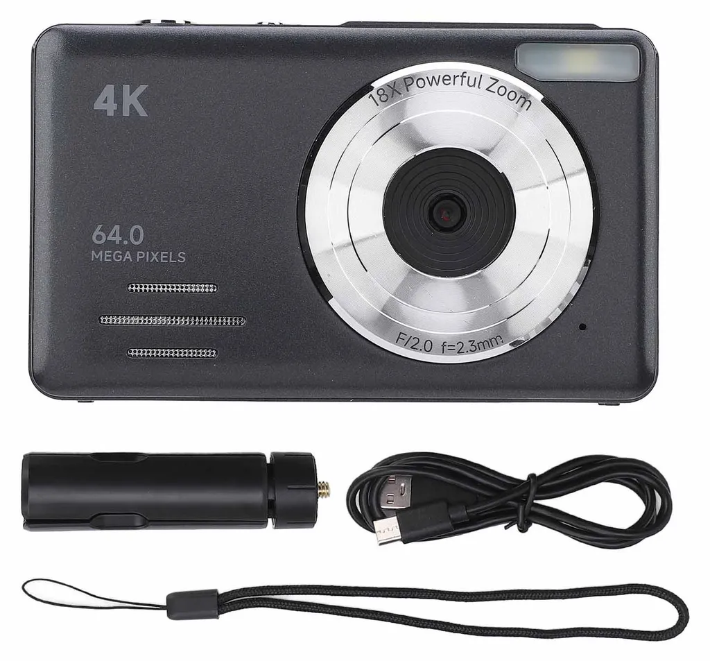 Appareil photo numérique 4K vlogging avec autofocus et zoom noir