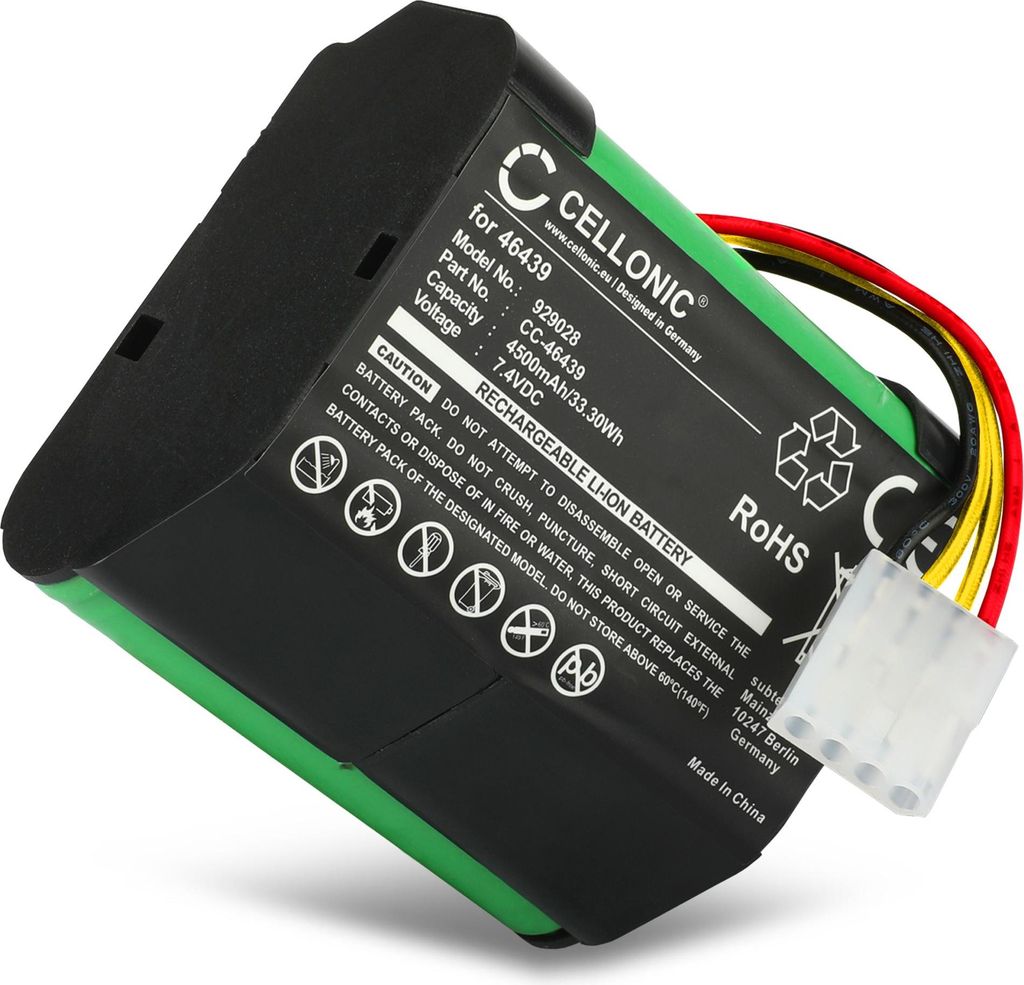CELLONIC 1x Akku für Staubsauger Kompatibel mit Vorwerk Kobold VR100, Kobold VX100, 46439 - (4500mAh, 7.4V)