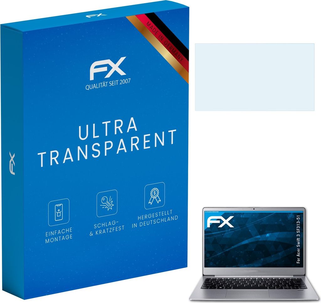 atFoliX FX-Clear 2x Schutzfolie kompatibel mit Acer Swift 3 (SF313-51) Displayschutzfolie