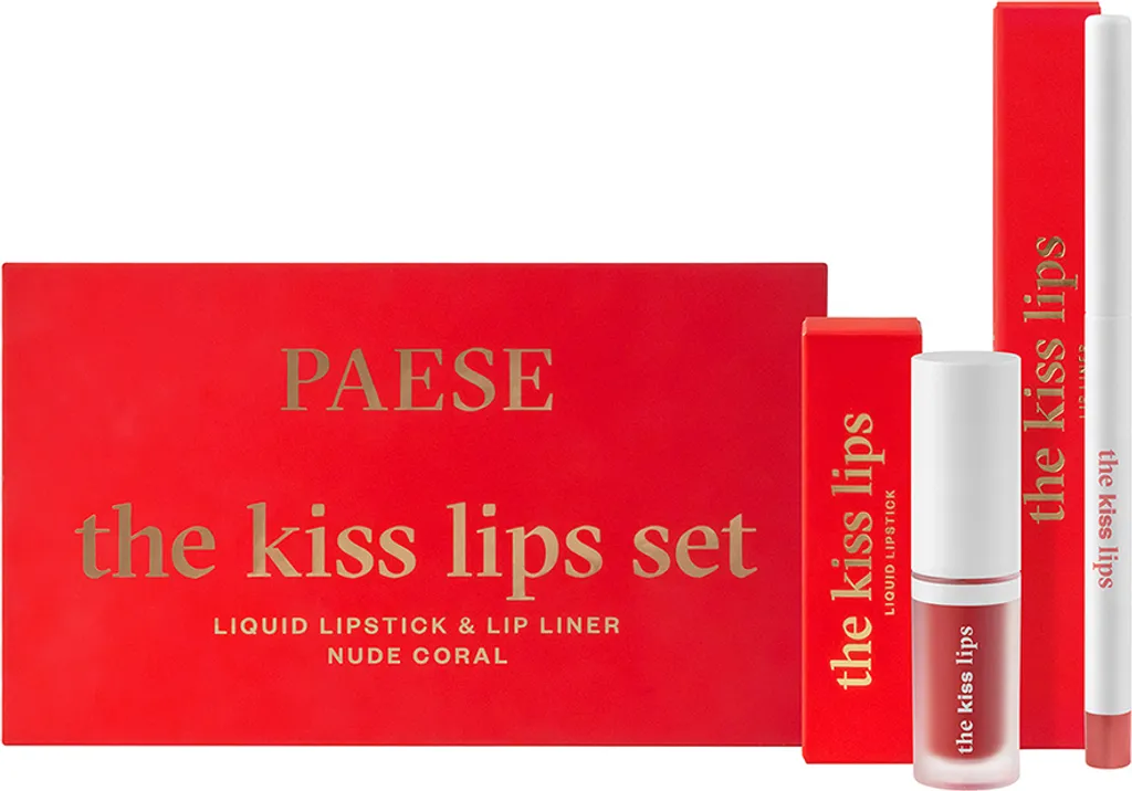 Coffret Maquillage Lèvres Nude Coral avec Rouge à Lèvres et Contour