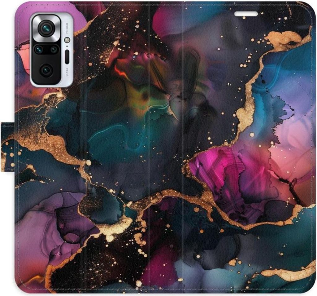 iSaprio Flip pouzdro Dark Marble pro Xiaomi Redmi Note 10 Pro