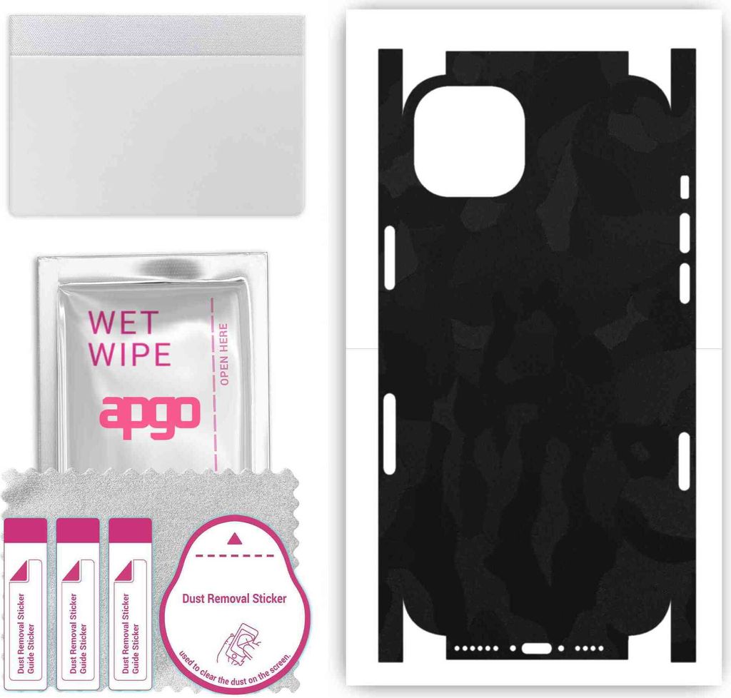 apgo Rückseite + Seiten Schutzfolie, Skin, kompatibel mit Apple iPhone 15 Plus, Hinten Displayschutzfolie aus Vinylfolie, kratzfest, einfache Mont...