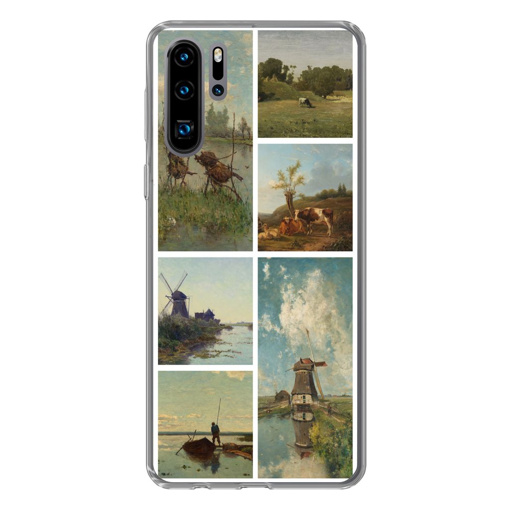 MuchoWow Handyhülle Schutzhülle Hülle für Huawei P30 Pro Kunst - Collage - Niederlande Silikon Softcase Handy Hülle - Schutzdeckel