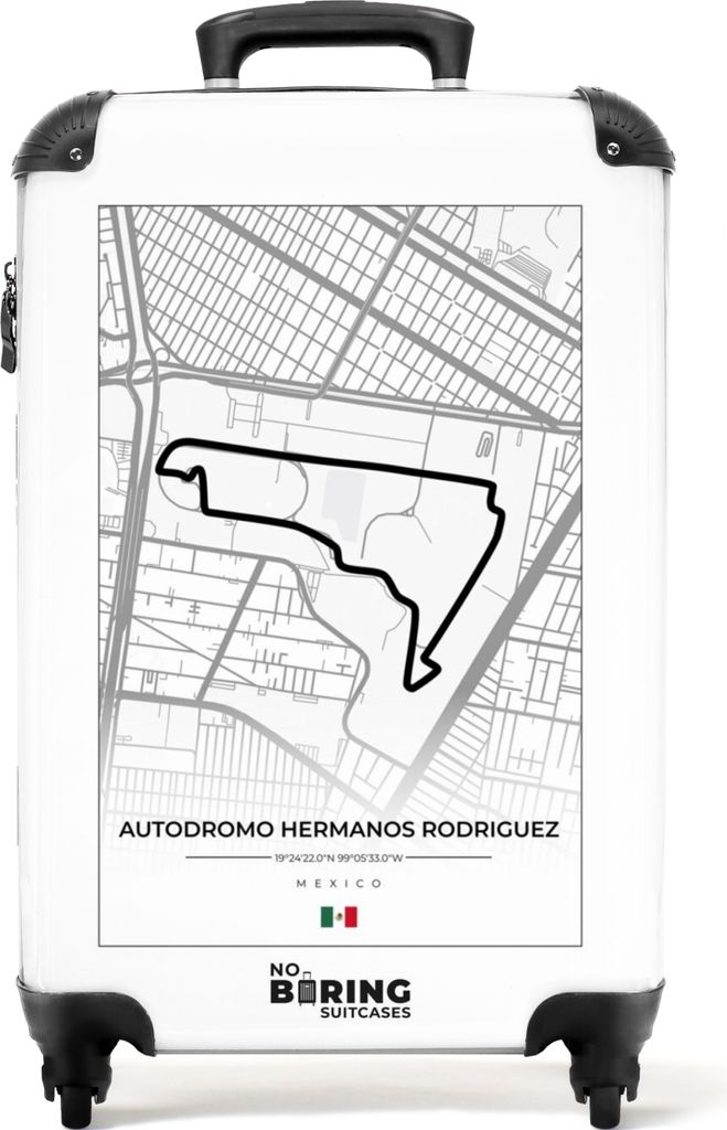 NoBoringSuitcases.com Koffer Handgepäck Trolley Rollkoffer Kleine Reisekoffer mit 4 Rollen - Rennstrecke - Formel 1 - Autódromo Hermanos Rodrí...