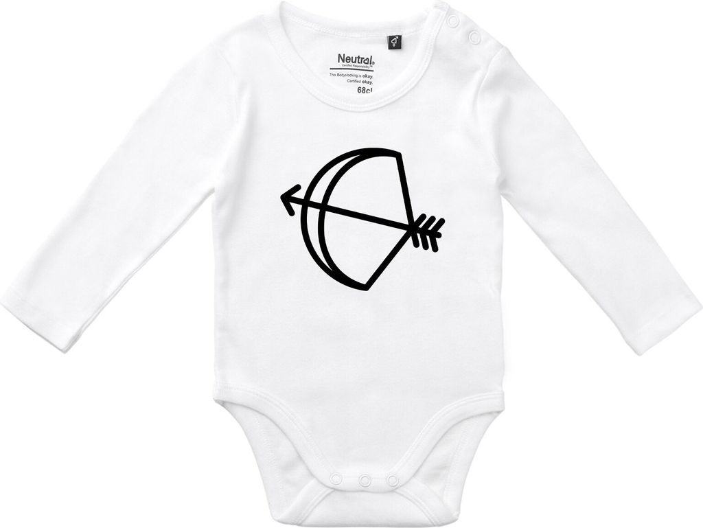 Huuraa Baby Body Schütze Sternzeichen Symbol 62 White Baumwolle Fairtrade Langarmbody Geschenkidee