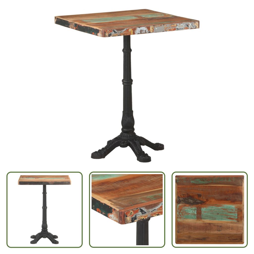 The Living Store Bistrotisch 60x60x76 cm Altholz Massiv