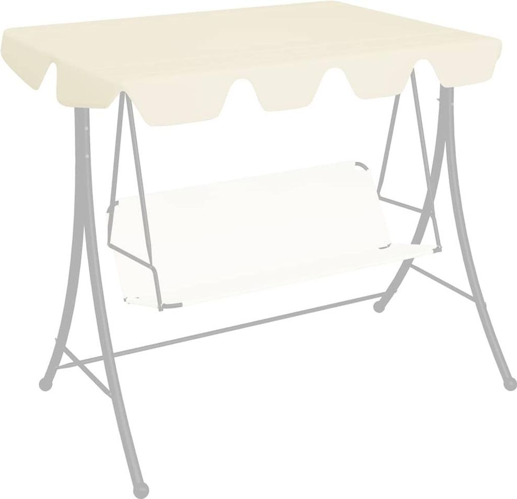 vidaXL Ersatzdach für Hollywoodschaukel Creme 150/130x105/70 cm