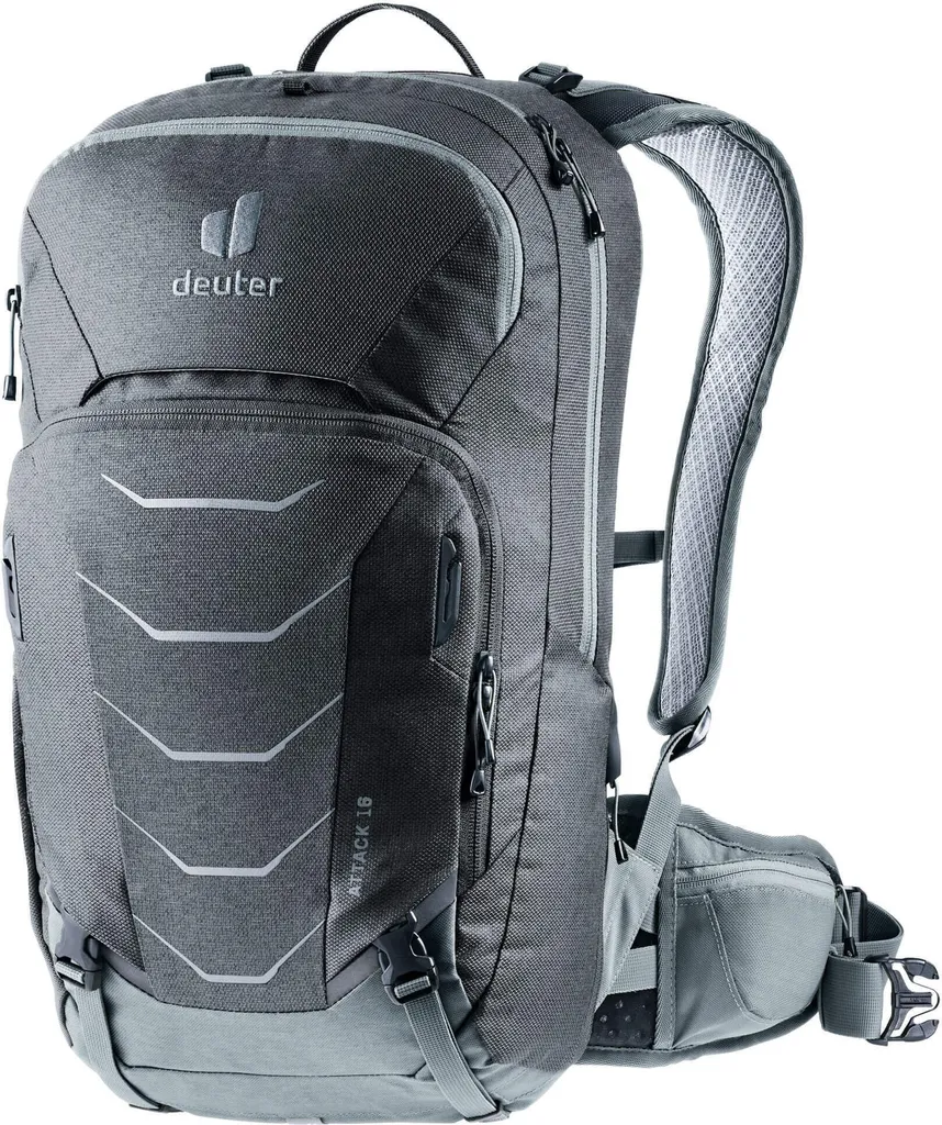 Sac VTT Deuter Attack 16 Graphite avec protection dorsale intégrée