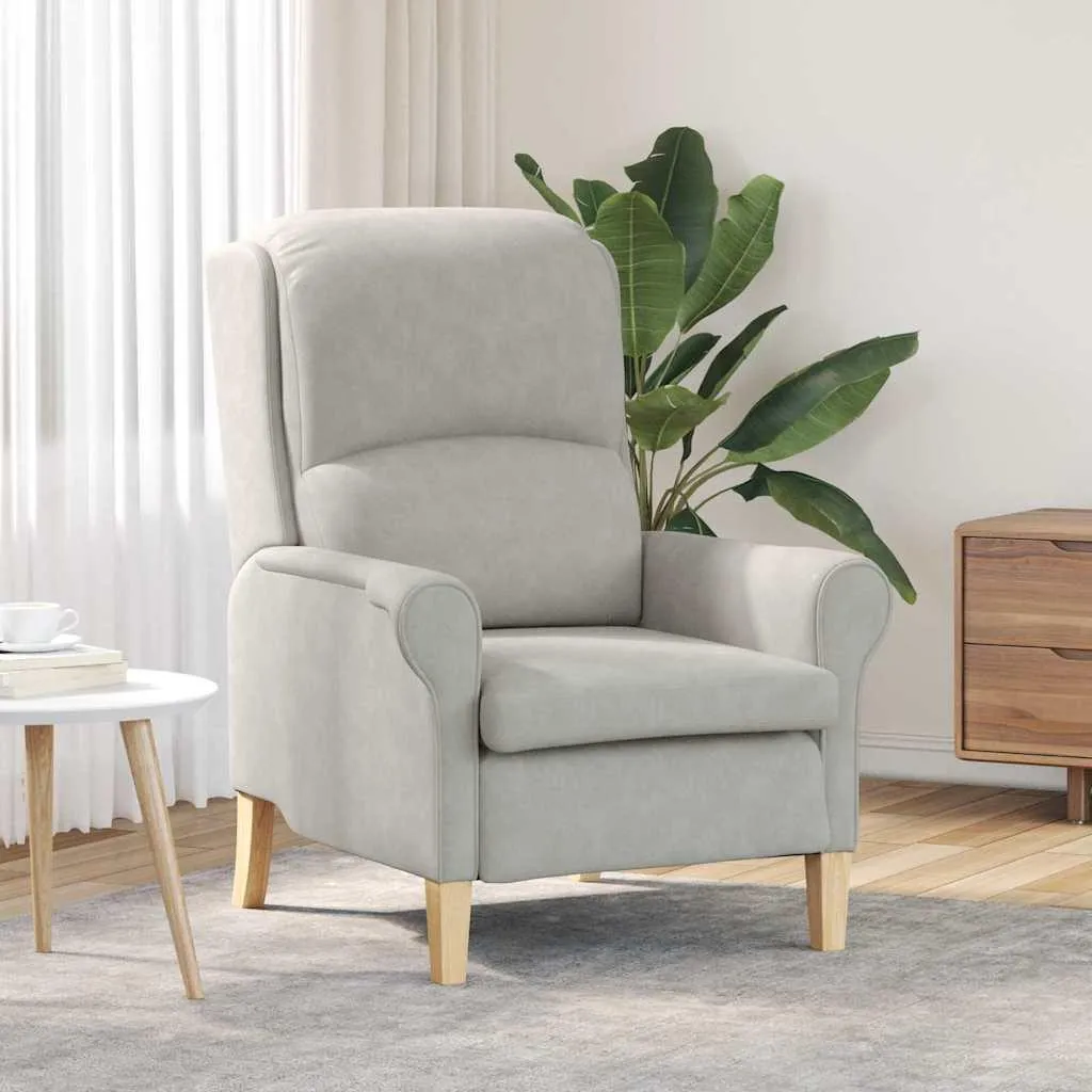 Fauteuil relax gris clair en microfibre : confort et entretien facile - 2