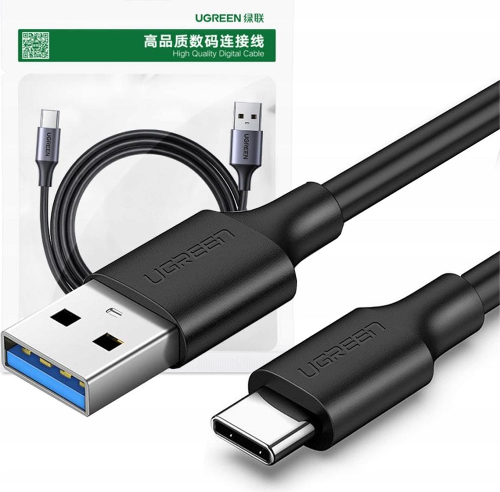 Cavo Ugreen da USB-A 3.0 a USB-C 3A, 1m - Nero Immagine del prodotto 