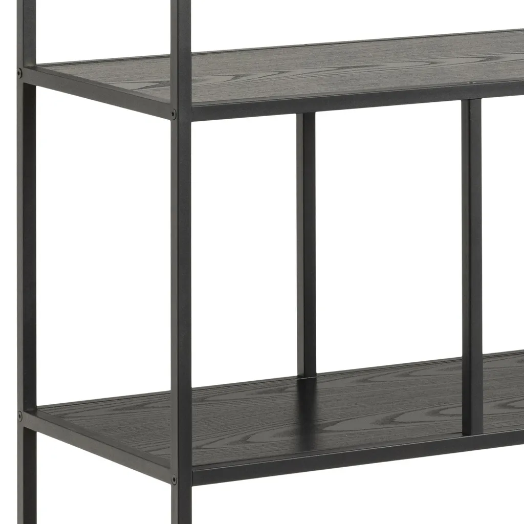 Étagère Sea noire 6 compartiments - Rangement robuste au design compact