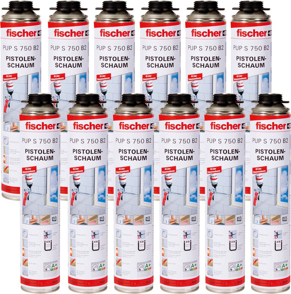 12x fischer Pistolenschaum 1K PUP S 750 750ml
