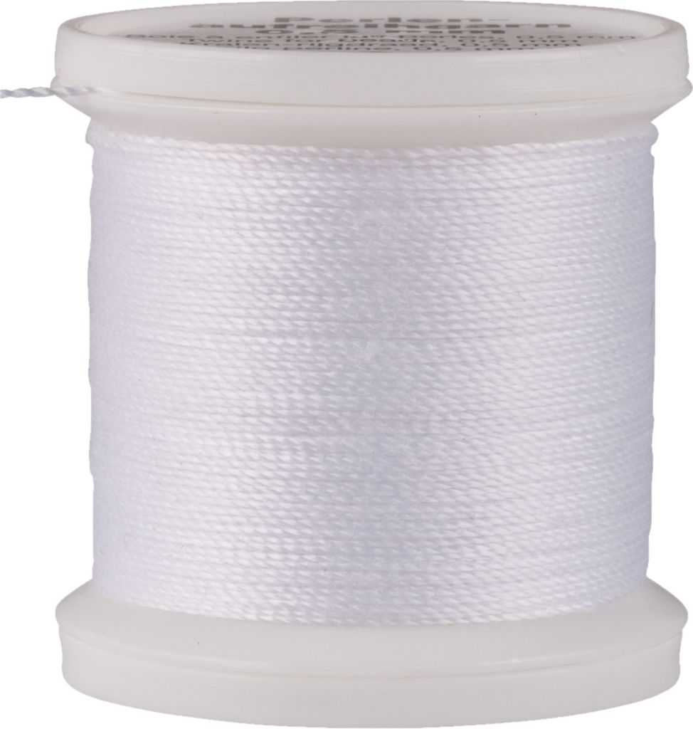 Rayher Perlen-Aufreihgarn 0.5 mm Weiß 100 m für Schmuckherstellung Basteln