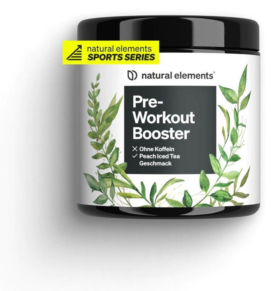 Pre-Workout Booster ohne Koffein - 420 g Pulver_für 30 Portionen / Peach Iced Tea