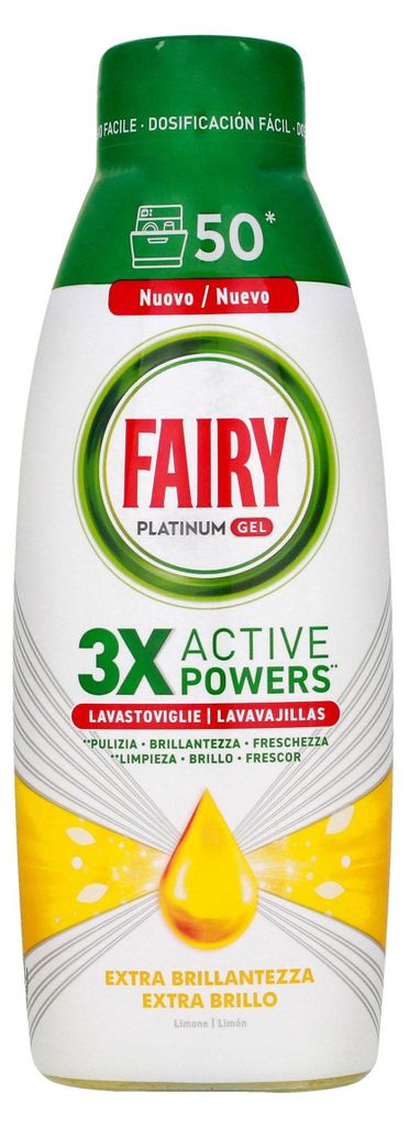 FAIRY Platinum Geschirrspülgel Gelb 900 ml Produktbild 