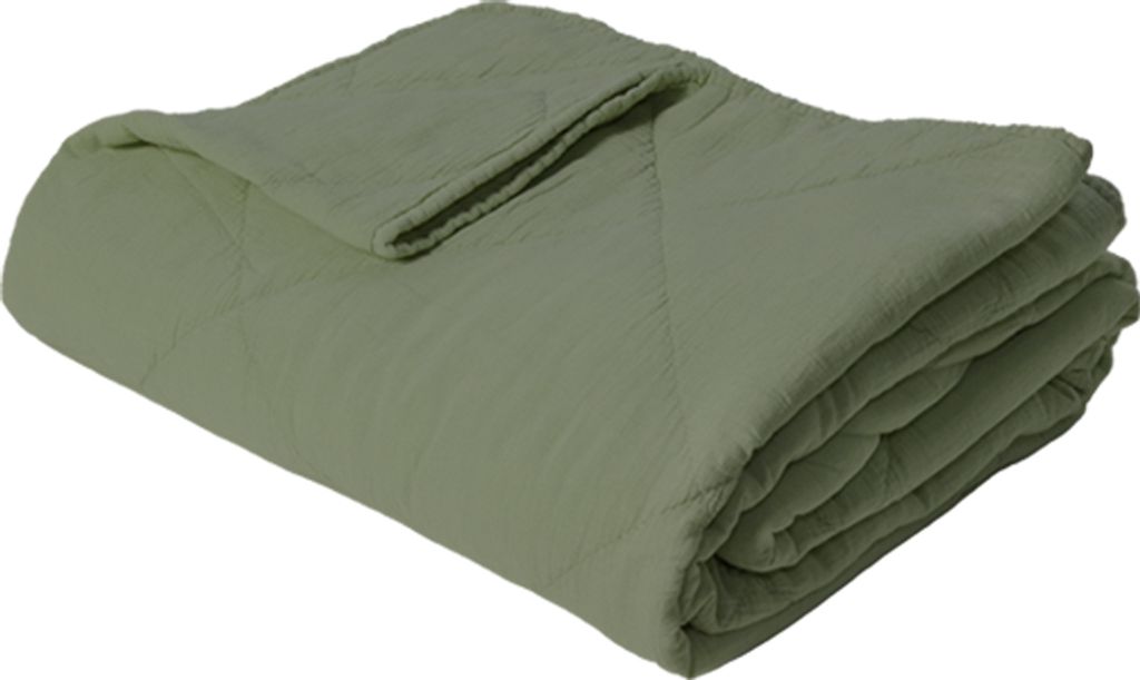 Decke Überwurf 100% Baumwolle 140 x 200 cm Skandinavisch Armee