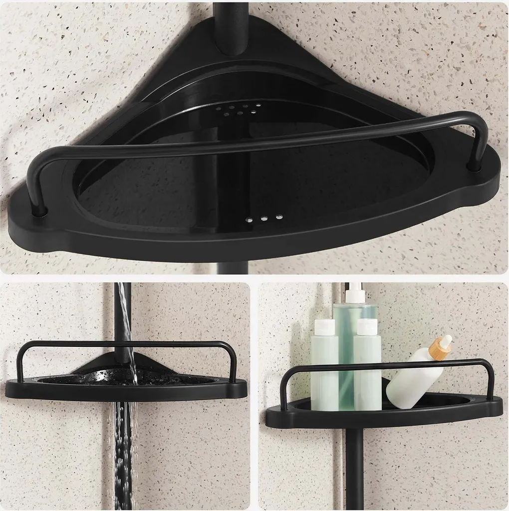 Serviteur de Douche d'Angle Blanc Réglable - Rangement Salle de Bain