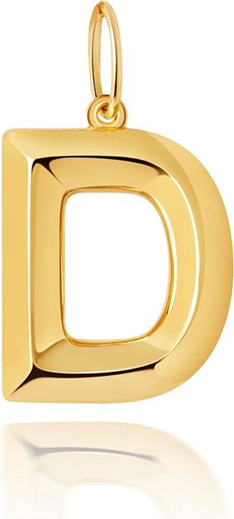 Stylischer 9 Karat (375) Gold Buchstaben / Initiale Damen - Anhänger; TRS36003LTD