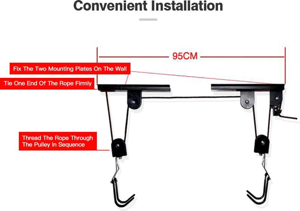 Fahrradständer für Garagenorganisation, einfache Installation, Stahl, Mountainbikes, Straßenfahrräder, zusammenklappbar und für Kinder