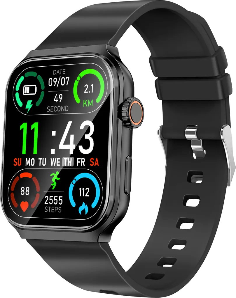 Montre connectée sport Akashi avec kit mains libres et podomètre noir