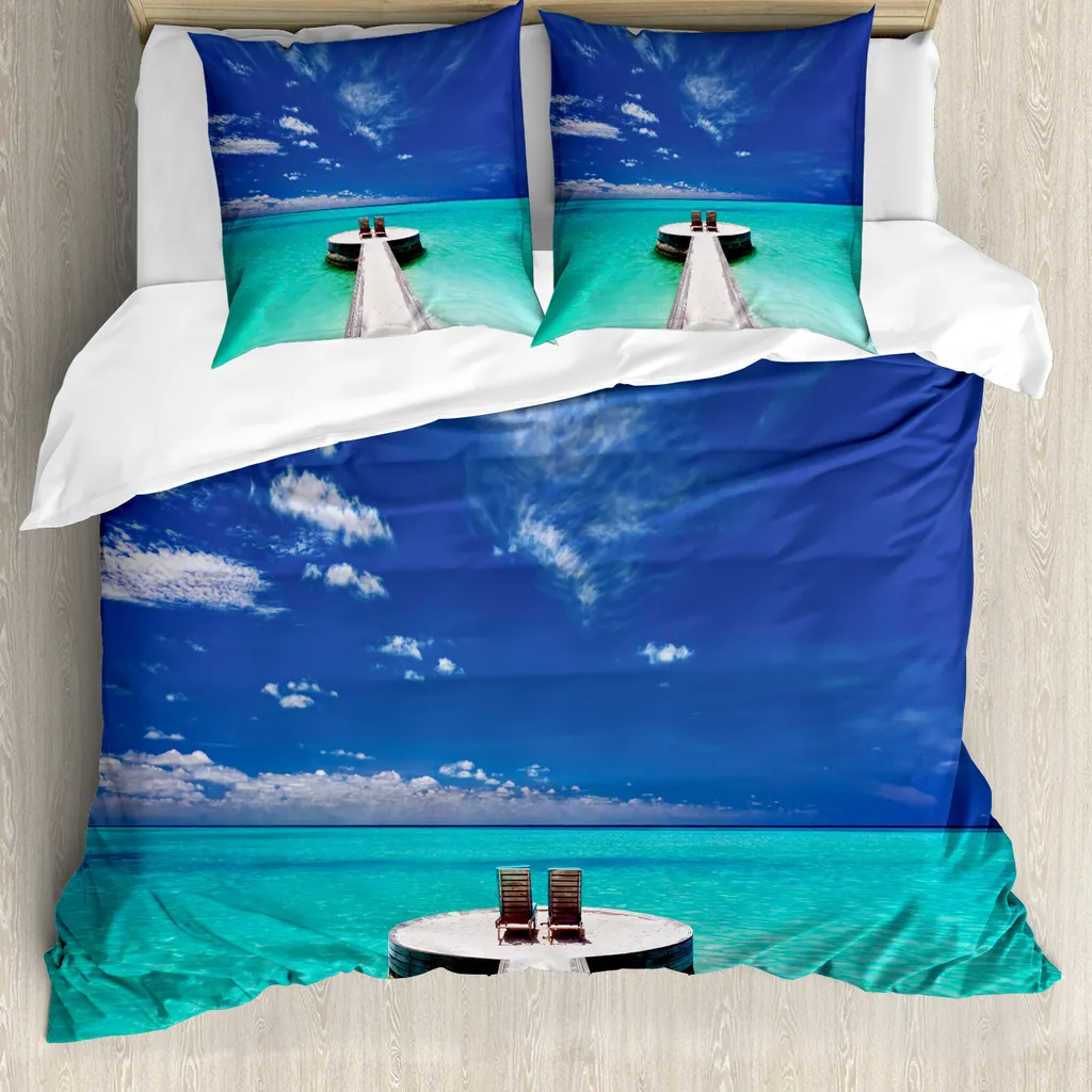 Housse de Couette Anti-Allergie pour un Sommeil Sain 155x220 cm Bleue
