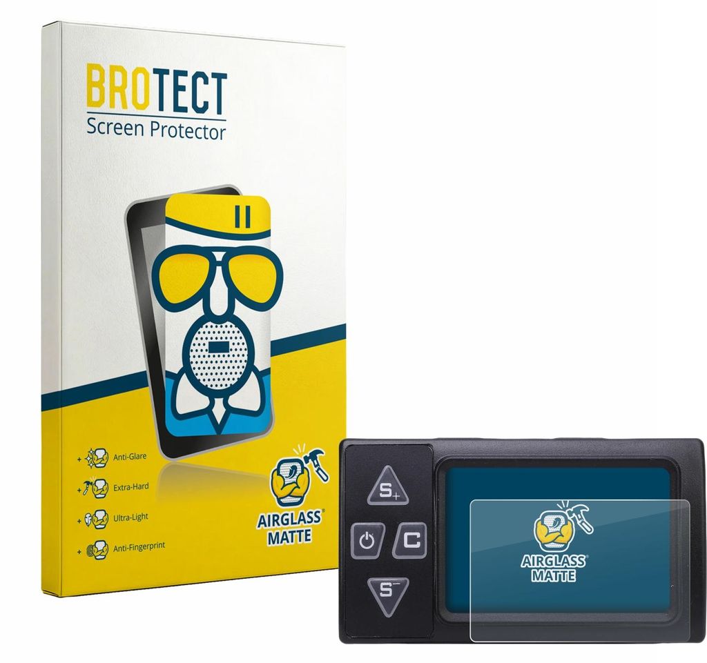BROTECT Entspiegelungs Schutzglas für Buachois Bike Computer Schutzfolie Panzer Folie Glas Display Schutz matt