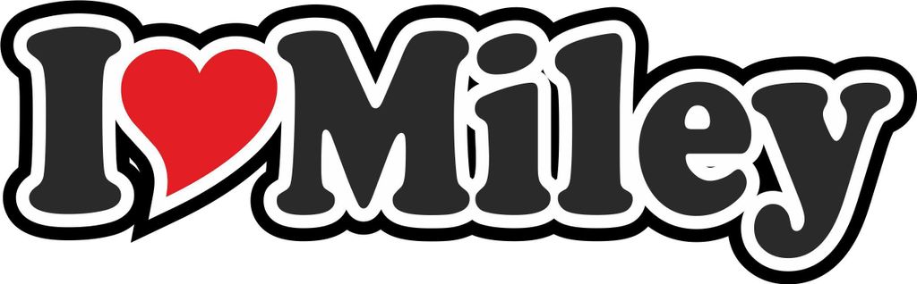 INDIGOS UG - Aufkleber / Autoaufkleber - I Love Heart - Ich liebe mit Herz 15 cm - I LOVE Miley - Auto LKW Truck - Sticker mit Namen vom Mann Frau ...