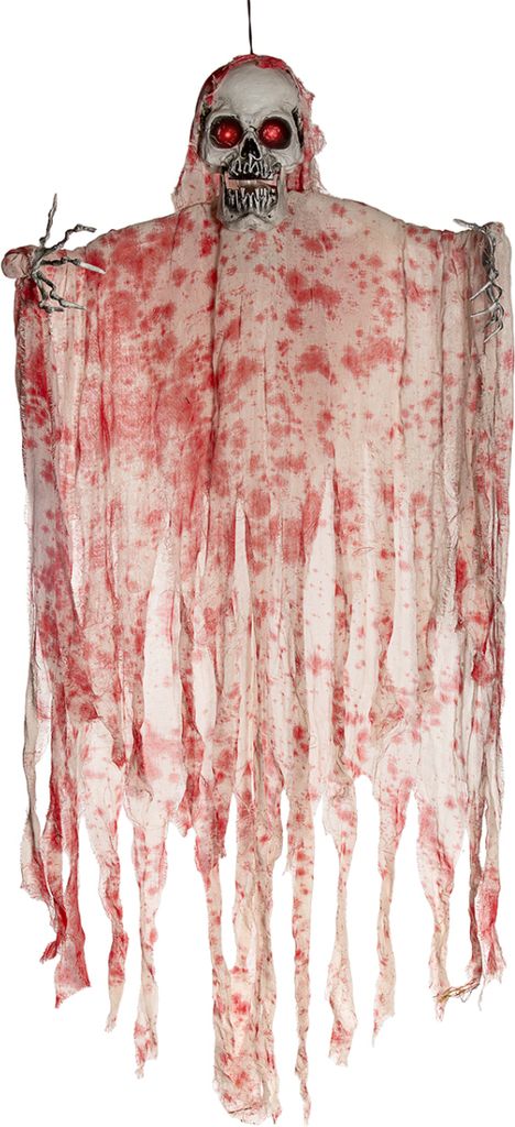 Blutiges Fetzenskelett mit Licht, Ton und Bewegung 170 cm