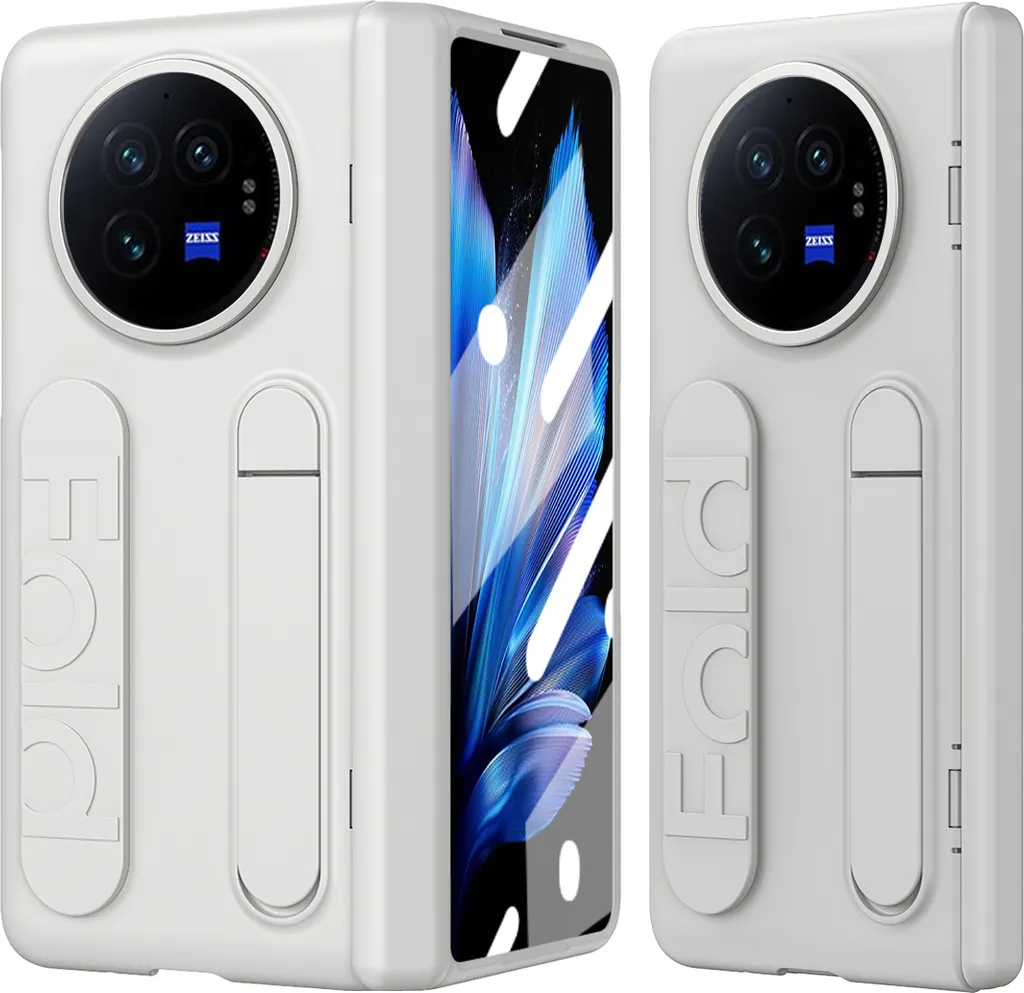 Custodia vivo X Fold3 Pro con Cinturino e Vetro Temperato | Bianco