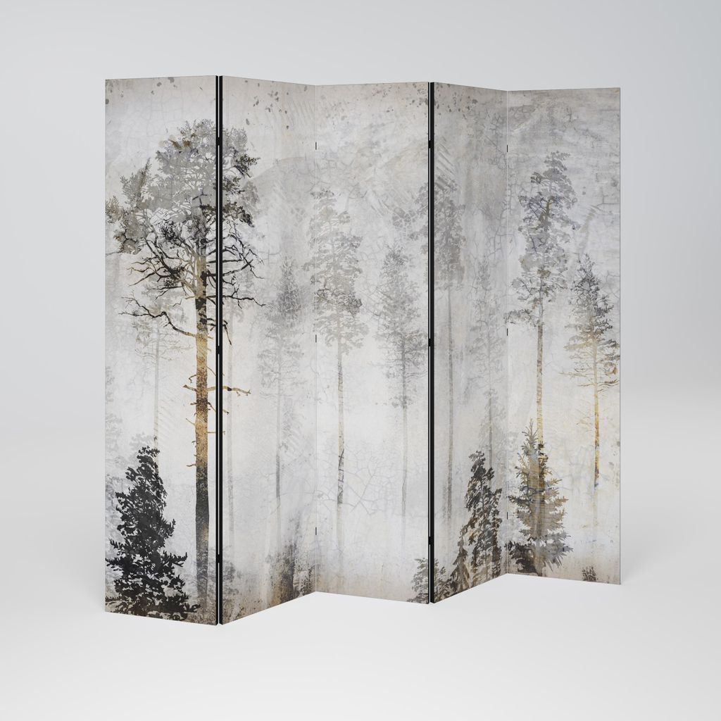 SpaceRebels Paravent Raumteiler - 5-teilig Raumtrenner, Druck 1-Seite - Raumtrenner - Trennwand Wohnung - Room Divider - Spanische Wand Deko Modern...