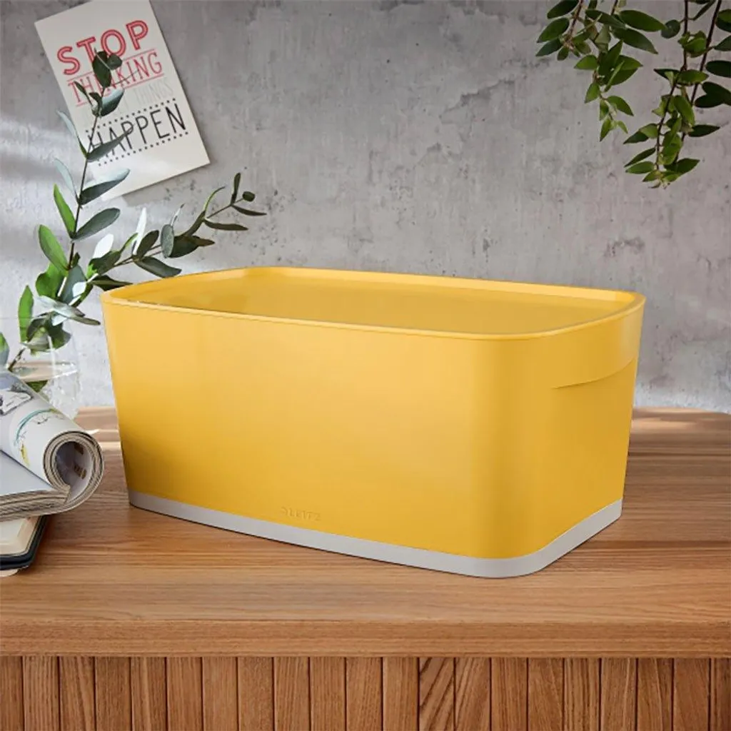 Boîte de rangement 5L Leitz MyBox Cosy Jaune pour organiser le bureau