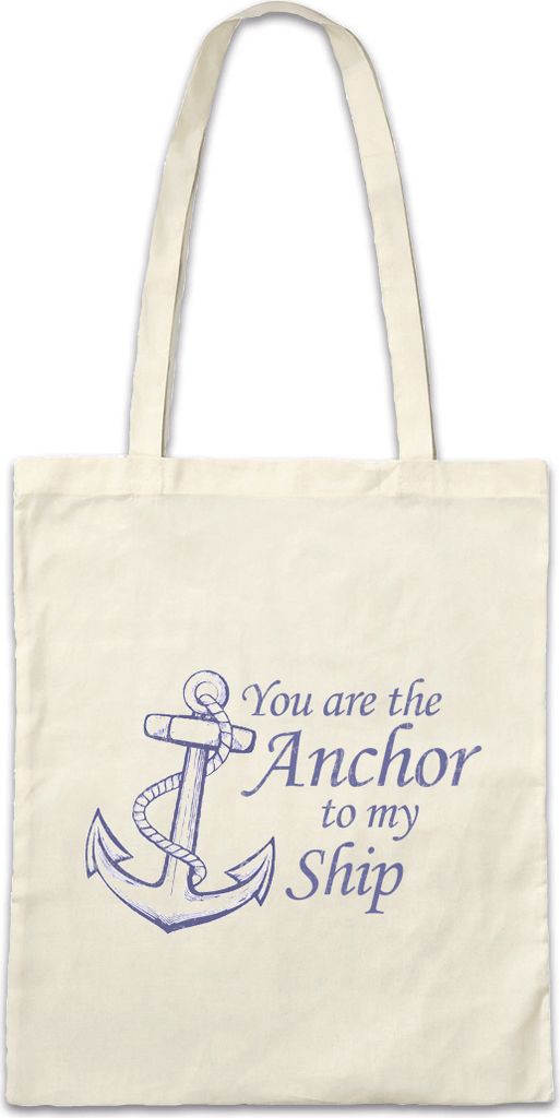 Urban Backwoods You Are The Anchor To My Ship, Stofftasche, Farbe: Beige