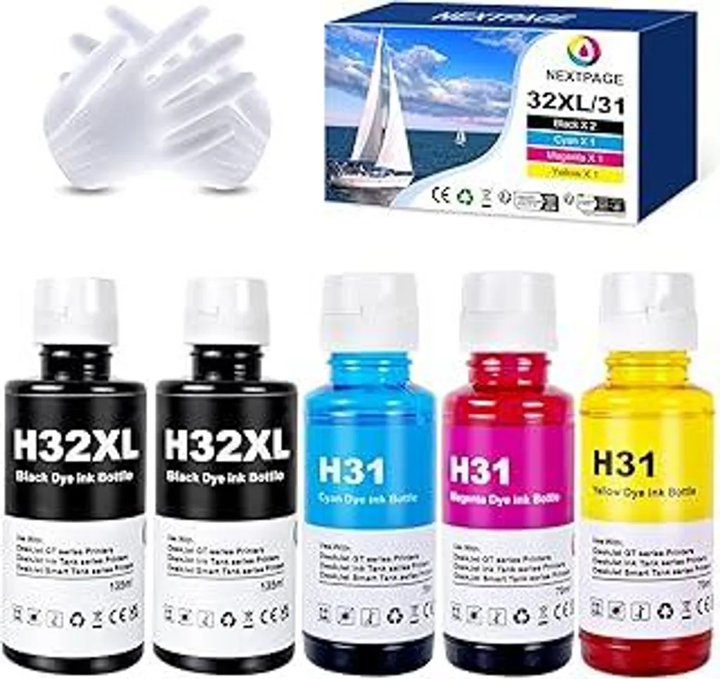 Kit Ricarica 32XL 31XL Compatibile HP Smart Tank 510-720 - 5 Bottiglie