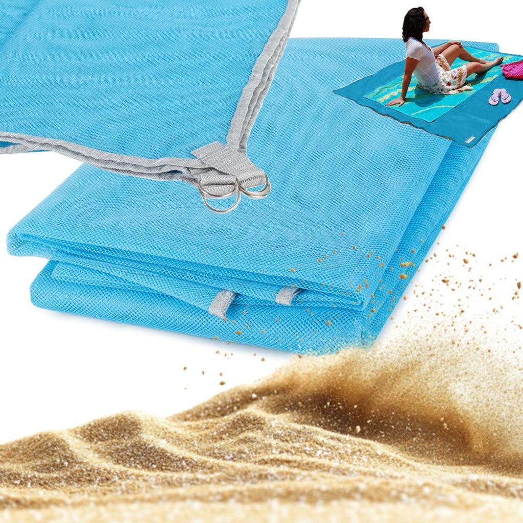 Strandmatte 150 x 200 cm oder 200 x 200 cm – Sandfrei, mit Befestigungsösen
