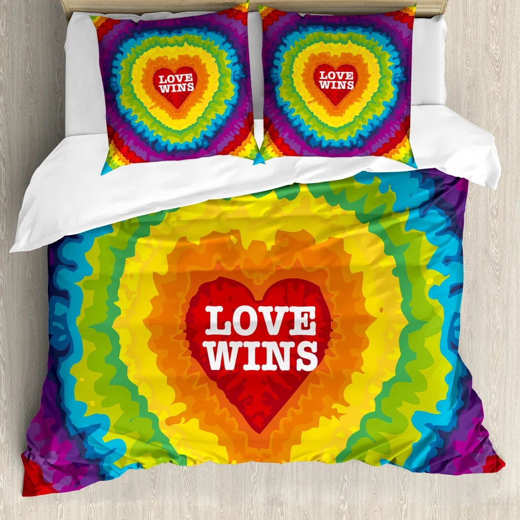 Trasforma il tuo Letto con ABAKUHAUS Tie Dye Love Wins 155x220