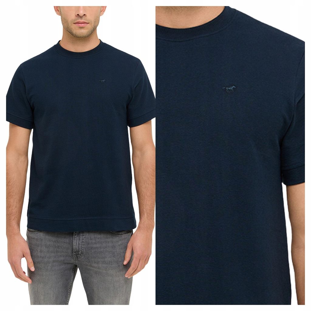 Mustang | Herren-T-Shirt Allentown, Marineblau, Baumwolle, Normale Passform, Größe M