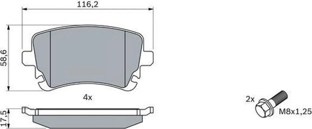 Plaquettes de Frein BOSCH Silence et Performance pour Audi A6 Quattro