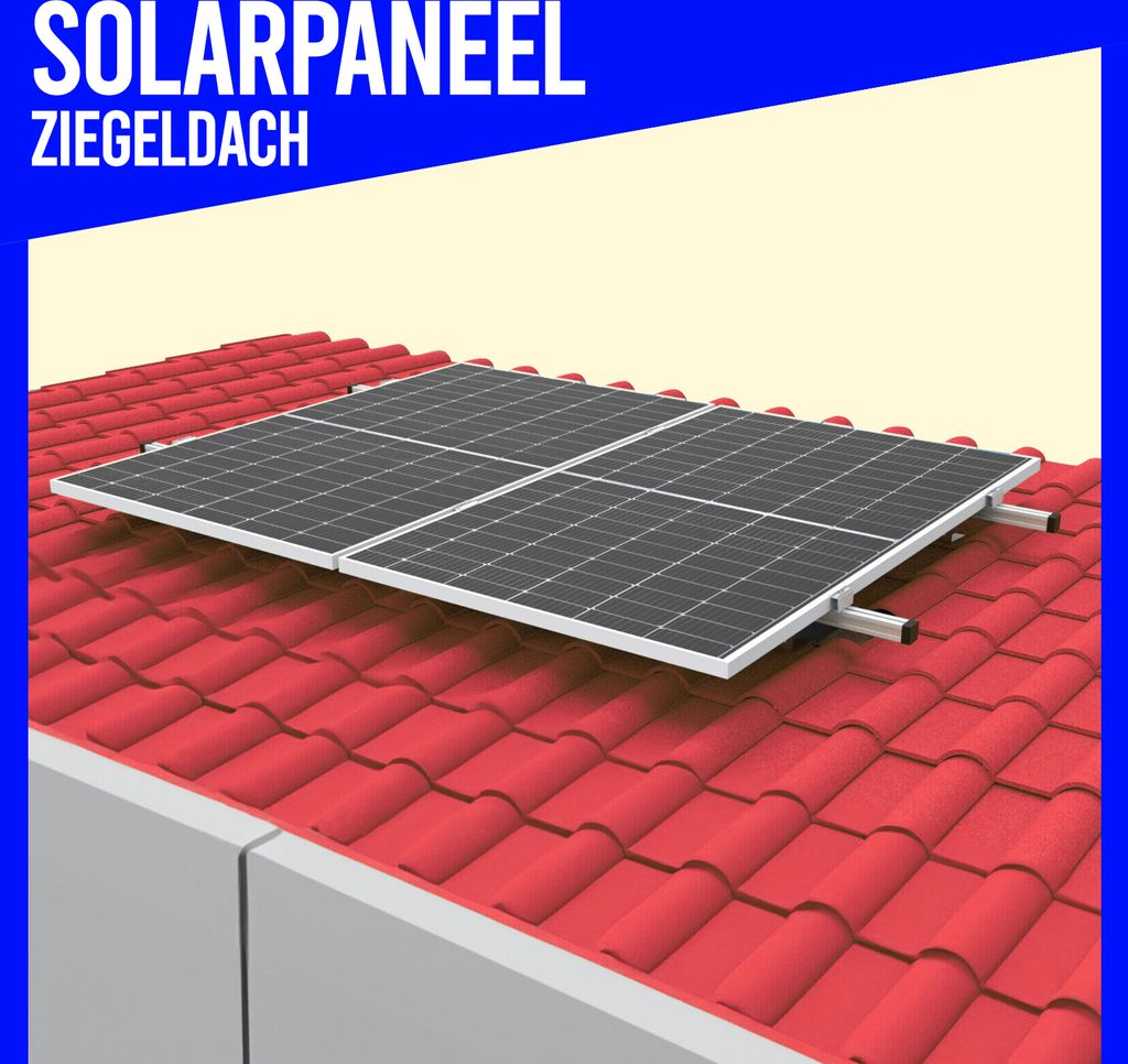 Photovoltaik Solarpanel Halterung 2x Montage Set Ziegeldach Produktbild 6