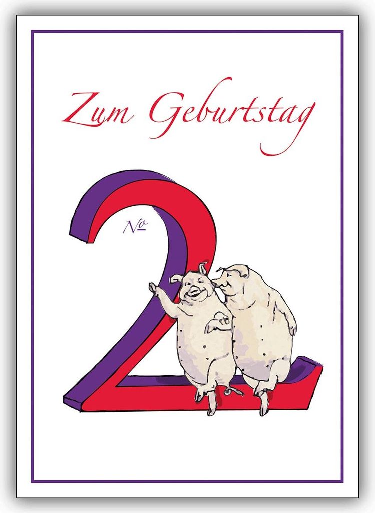 5er Set Kinder Glückwunschkarten, Geschenk Beileger zum 2. Geburtstag