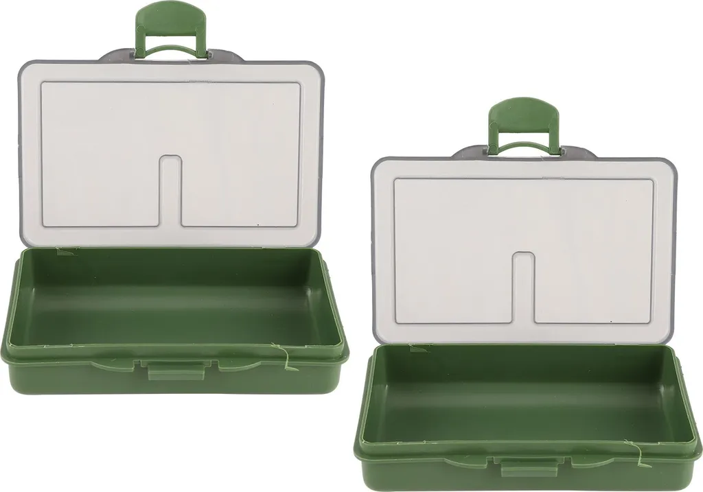 Set 2 Scatole Pesca Mini - Organizer Trasparente per Esche e Minuteria