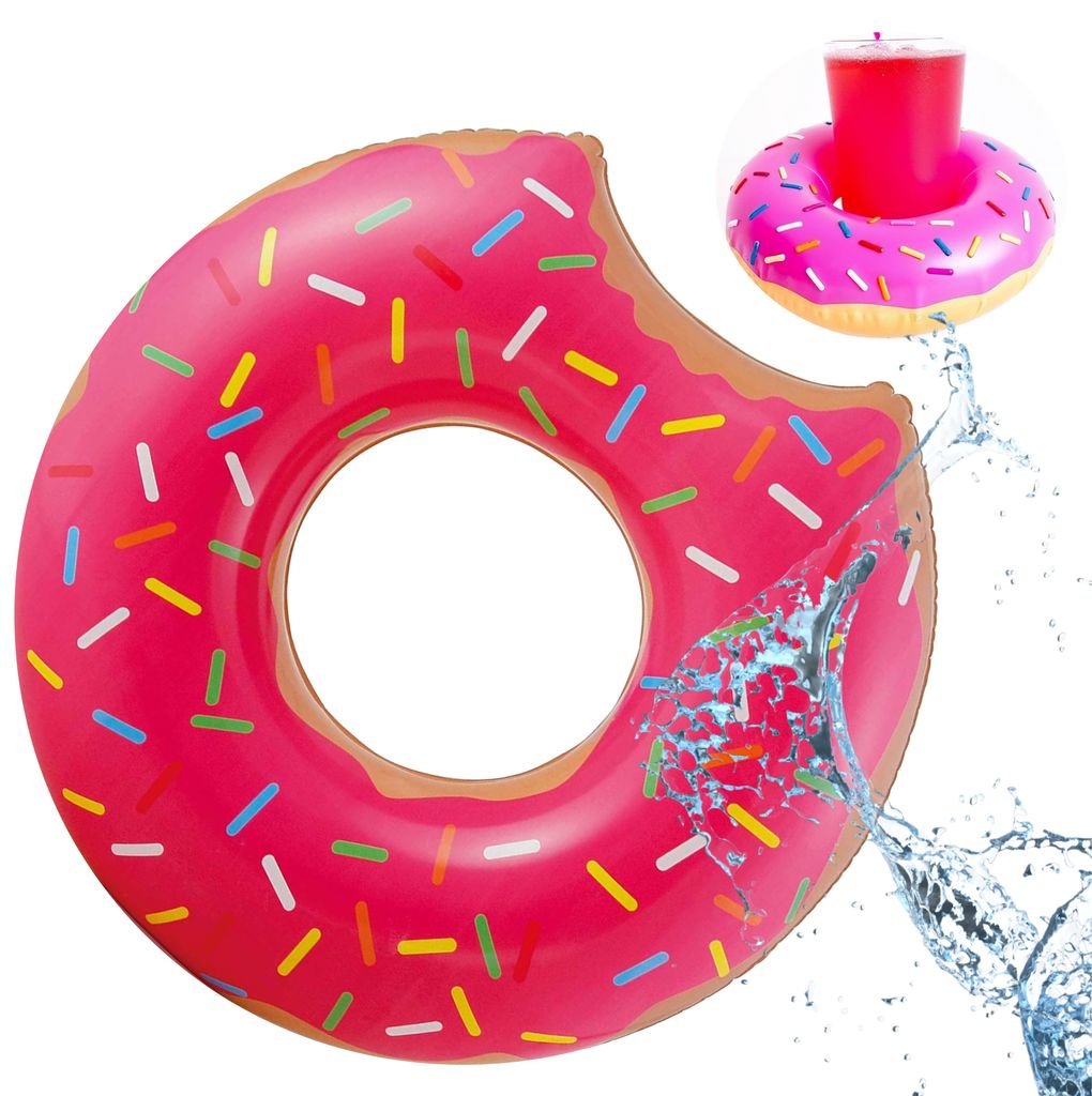 Schwimmring Donut pink - 110 cm - inkl. aufblasbare Produktbild 